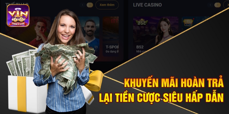 Khuyến Mãi Vin68 – Cơ Hội Nhận Thưởng Lên Đến Triệu Đồng 2 Khuyến mãi hoàn trả lại tiền cược siêu hấp dẫn